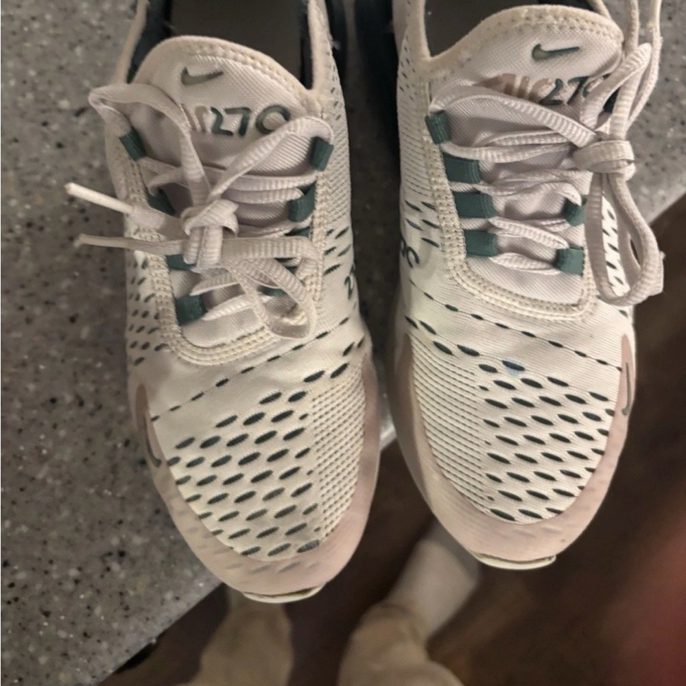 Nike Air Max 270 White Sneakers with Teal Accents